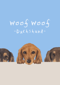 Woof Woof - dachshund L - SKY BLUE