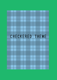 DUSTY BLUE CHECKERED THEME-GREEN-WHITE