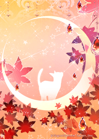 幻想的な紅葉と猫の着せかえ♪