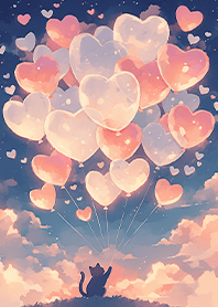 貓咪的滿天愛心告白氣球❤️