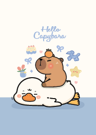 Hello! Capybara & Duck : Blue Theme