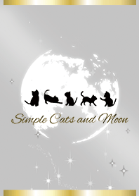 グレー : 運気を引き寄せる満月と猫