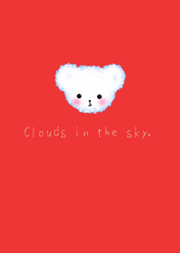 Cloud Bear - Orange word on red