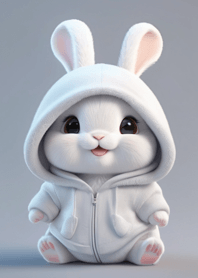 The rabbit is wearing a hoodie.