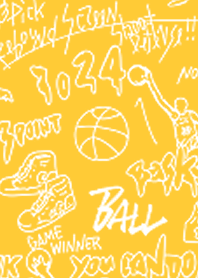Basketball graffiti 01 yellow