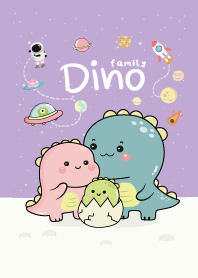 Dinosaur family on space (Purple)