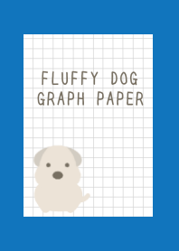 FLUFFY DOG GRAPH PAPER-BLUE-WHITEj
