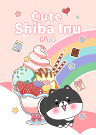 ไอศครีม/จักรวาล/ชิบะอินุดำ/สีชมพู