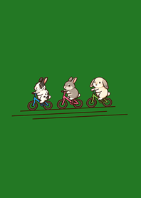 Rabbit on a bicycle-green