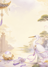 Pearl Heron Ribbon Fortune Courtyard