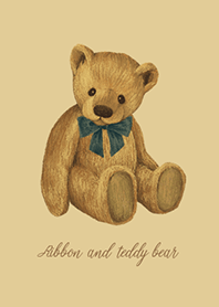 Navy ribbon teddy bear