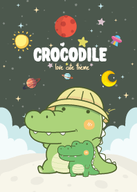 Crocodile Kawaii Galaxys Midnight Green