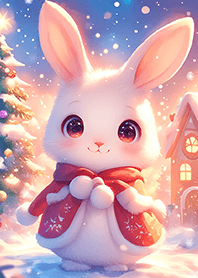 ⭐️กระต่ายคริสต์มาสในหิมะ❤️น้ำเงิน