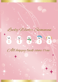 ピンク / 風水色 雪だるま