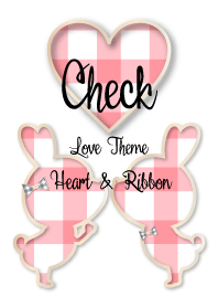 Check Love Theme (Heart & Ribbon) -PINK-