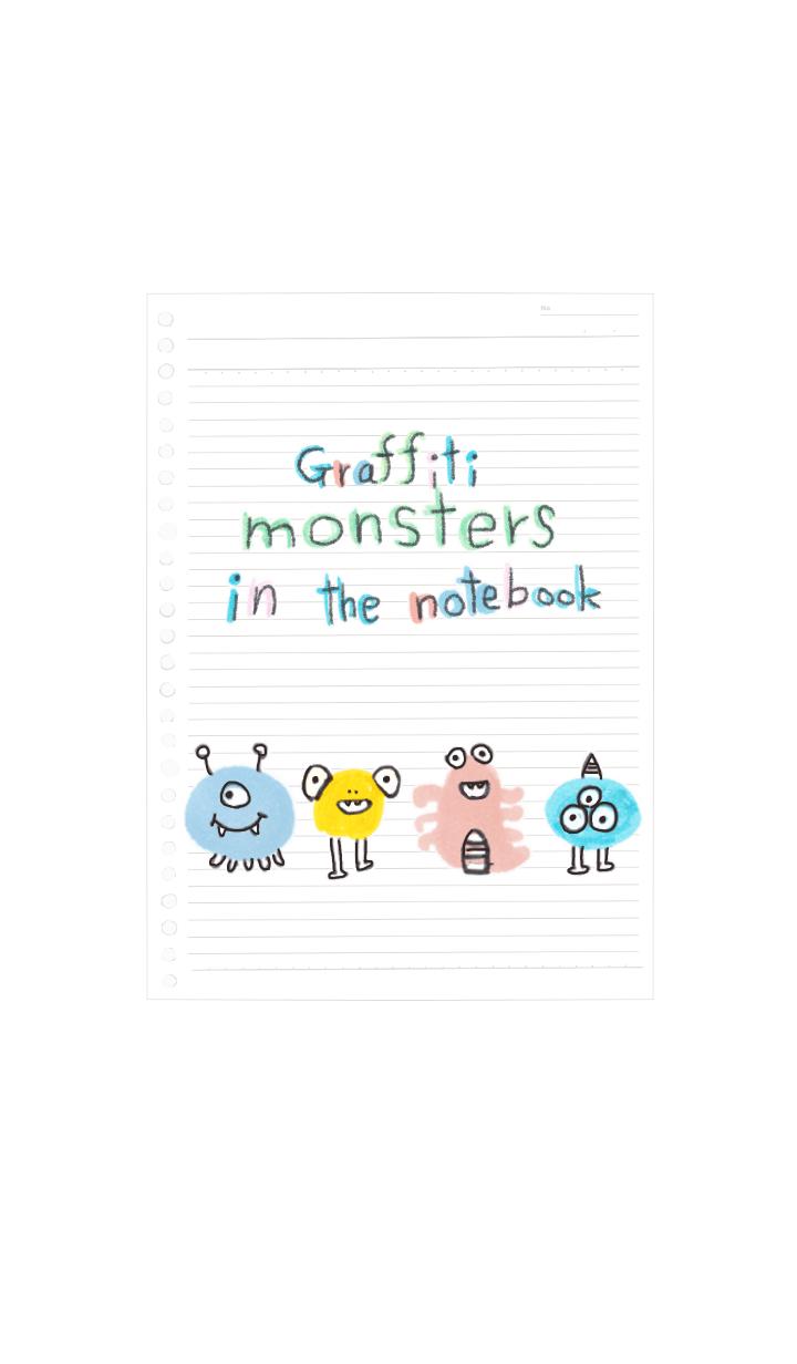 Graffiti monsters in the notebook