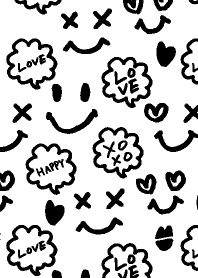 HAPPY LOVE XOXO smile -White-joc