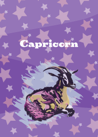 Capricorn constellation on purple
