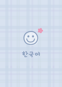 Korea Plaid<Cherry blossoms>blue