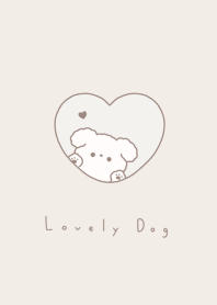 dog in heart/beige.