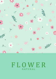 FLOWER MINT GREEN NATURAL 21
