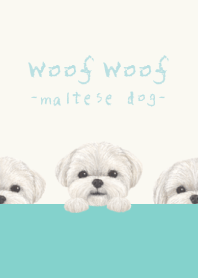 ワンワン！ - マルチーズ - アクアグリーン