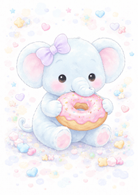Lovely pastel elephant donut!