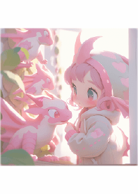 Pink cute dragon