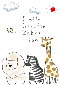 simple Giraffe zebra Lion.