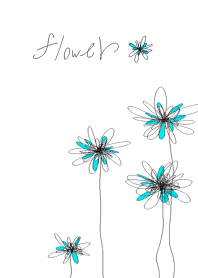 Simple and blue flowers