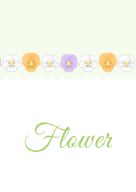 Flower 010-2 (pansy/White/Green)