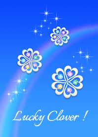Luck rises ! Blue sky and Lucky Clover !