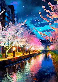 Beautiful night cherry blossoms#931