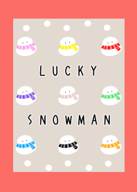 NINE LUCKY SNOWMEN-SNOWMAN-VERMILIONj