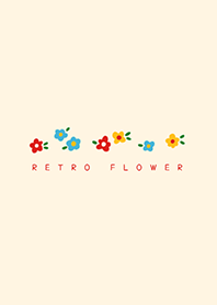 Retro pop flower - 白 -