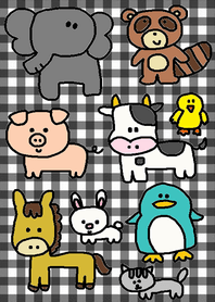 (black check x animals )