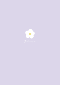 シンプル手描き花 パープル