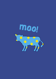Simple Cow * Indigo and turquoise blue