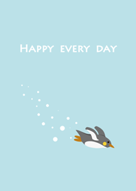 นกเพนกวินน่ารักชอบที่จะว่ายน้ำ