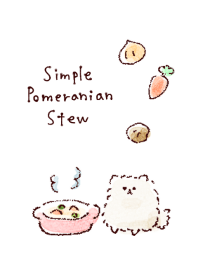simple stew pomeranian white blue.
