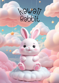 Kawaii Pink Rabbit in Could Theme