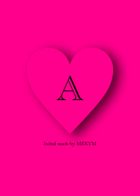 Heart Initial Vivid Pink -A-