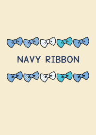 NAVY BEIGE AND BLUE RIBBON.