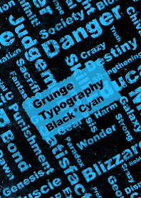 Grunge Typography Black&Cyan