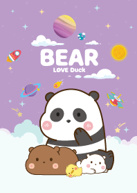 น้องหมี&น้องเป็ด ก้อนเมฆน่ารักสีม่วงอ่อน