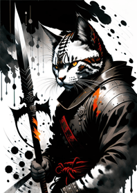 Ink wash cat samurai dA70d8