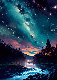 Beautiful starry night view#2940