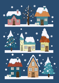 北欧風・冬＊くすみ紺色