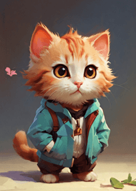 cute bright orange cat