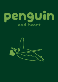 ペンギンとハート (海松藍色)